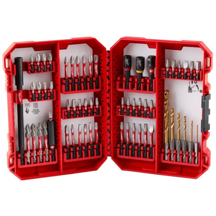 Milwaukee 48-32-4097 SHOCKWAVE 60-Piece Bit Set, Hex Point, Alloy Steel